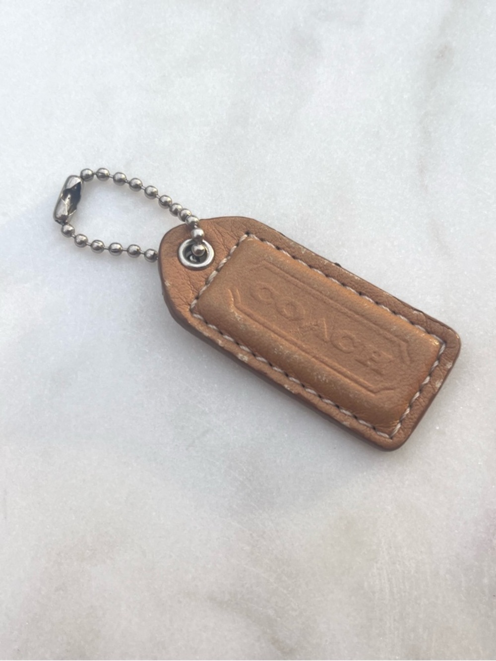 COACH Vintage Leather Hang Tag, Light Brown - Picture 2 of 3